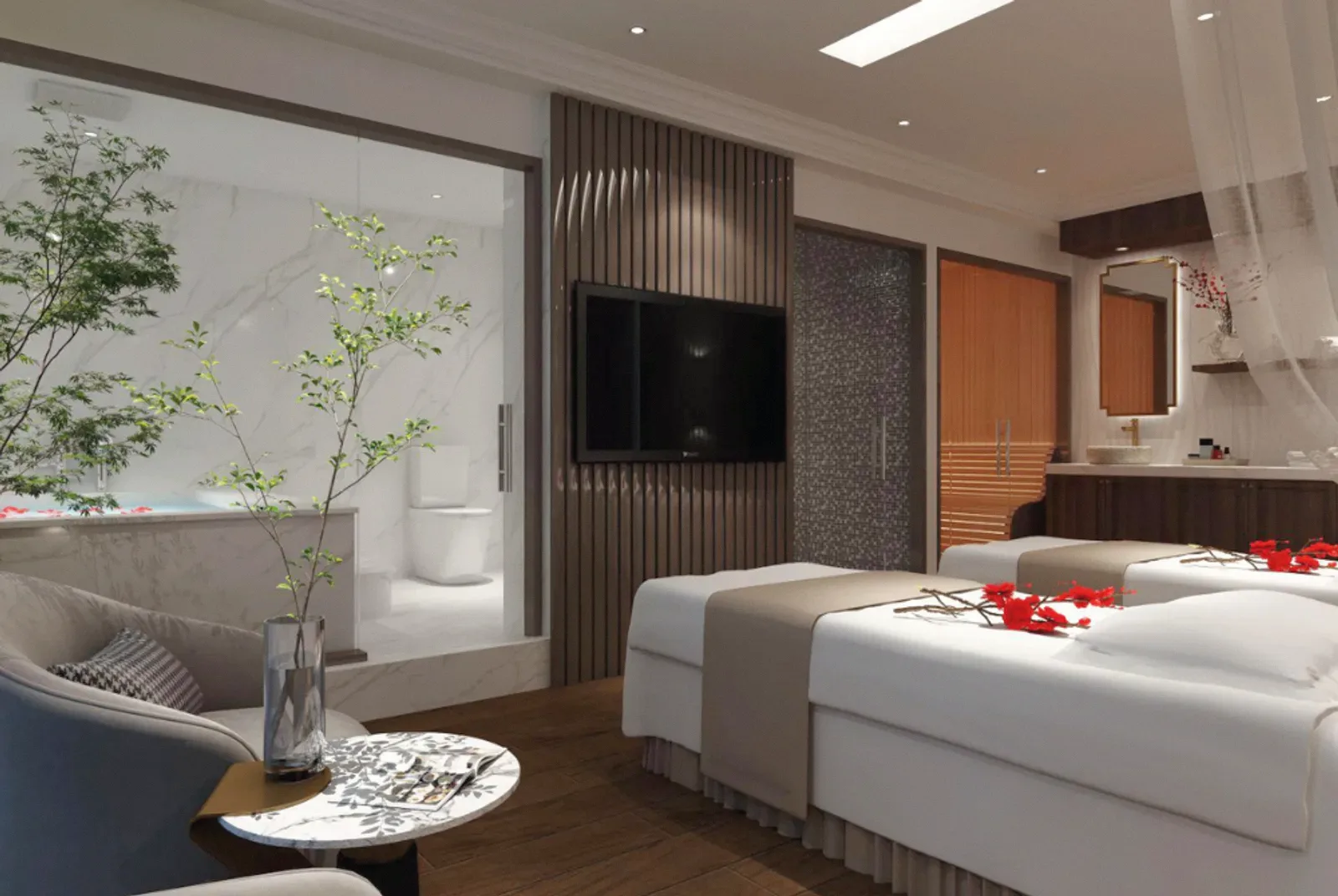 Giường trị liệu trong không gian VIP Spa MerPerle Đà Lạt